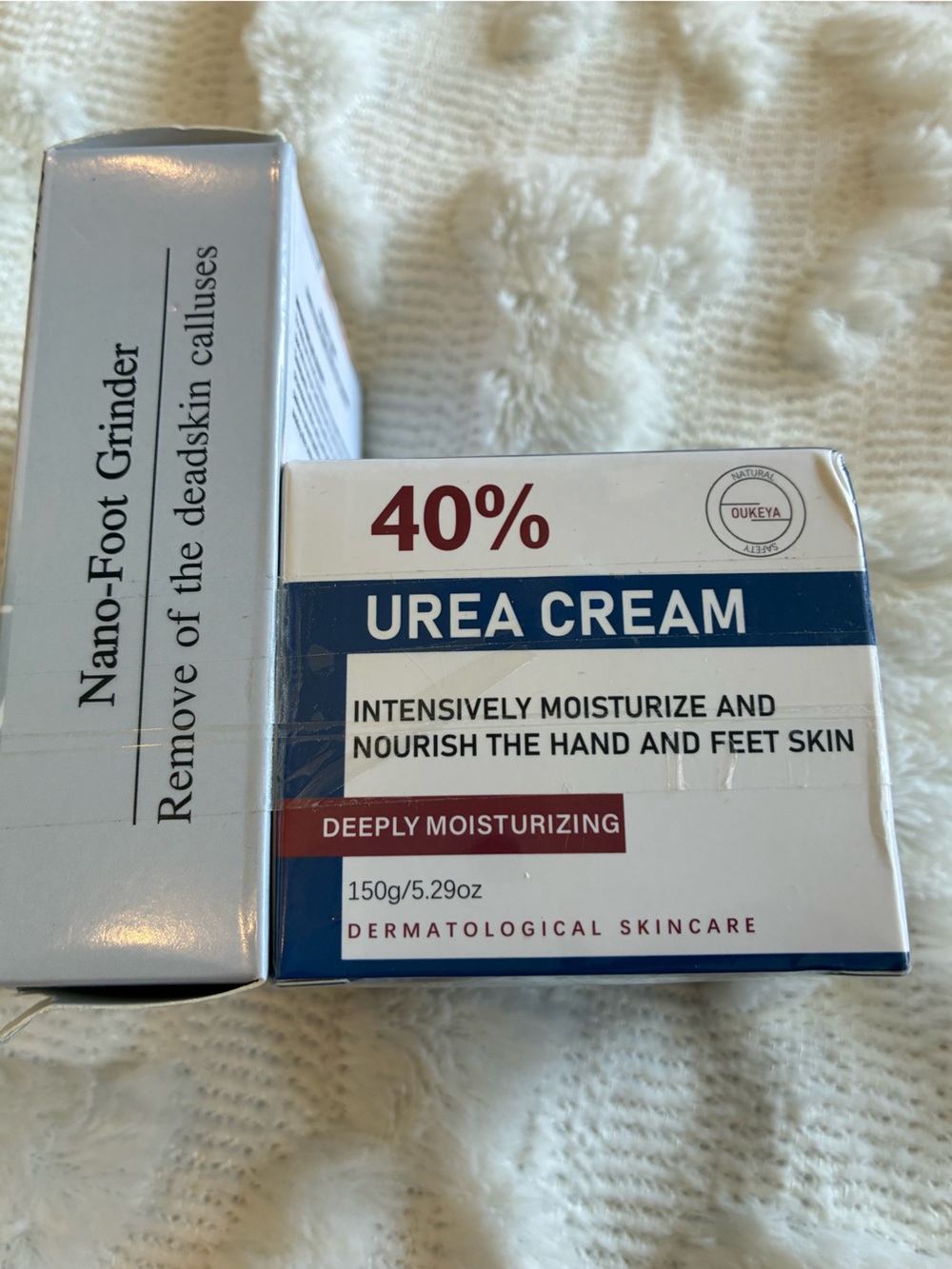 Oukeya Nano Glass Foot Grinder and Urea cream - Rose Gold Callus Remover
